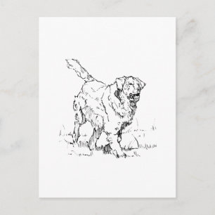 Cartão Postal Cachorro Dourado Feliz, Personalizado