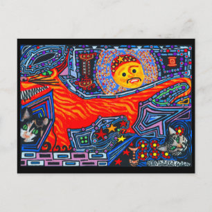 Cartão Postal Cachorro e Gatos Diabo da Tasmânia do Espanhol Nov