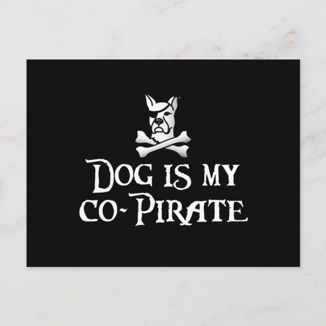 Cartão Postal Cachorro é meu Co-Pirata (Frente)