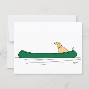 Cartão Postal Cachorro em uma Canoagem Movendo Cartão-Postal