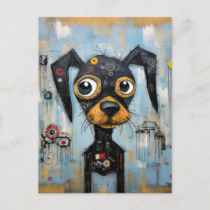 Cartão Postal Cachorro Engraçado Cachorro Misturado Pet Animal