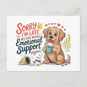 Cartão Postal Cachorro Engraçado Citação de Apoio Emocional de D