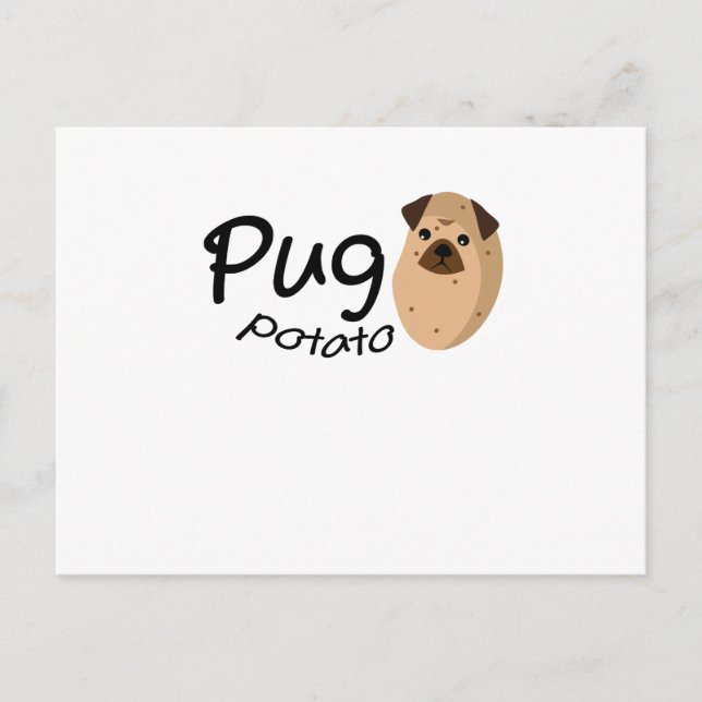 Cartão Postal Cachorro Engraçado Potato Presente De Batata Pets  (Frente)