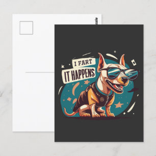 Cartão Postal Cachorro Engraçado Que Acontece