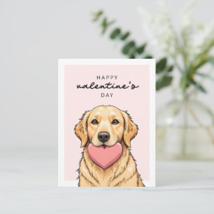 Cartão Postal Cachorro Fofo com Coração Feliz Dia dos Namorados