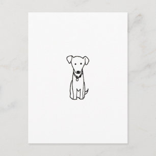 Cartão Postal Cachorro - logo design simples de desenho de linha