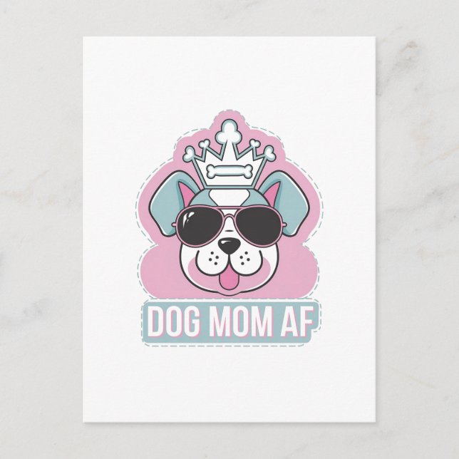 Cartão Postal Cachorro Mãe AF - Cachorro Engraçado Mãe Design (Frente)