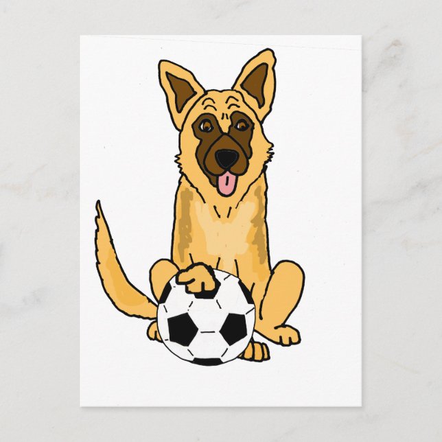 Cartão Postal Cachorro Malinois Belga Bonito Jogando Cartoon de  (Frente)