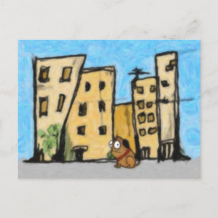 Cartão Postal Cachorro na Cidade