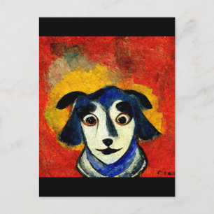 Cartão Postal Cachorro no estilo de Marc Chagall