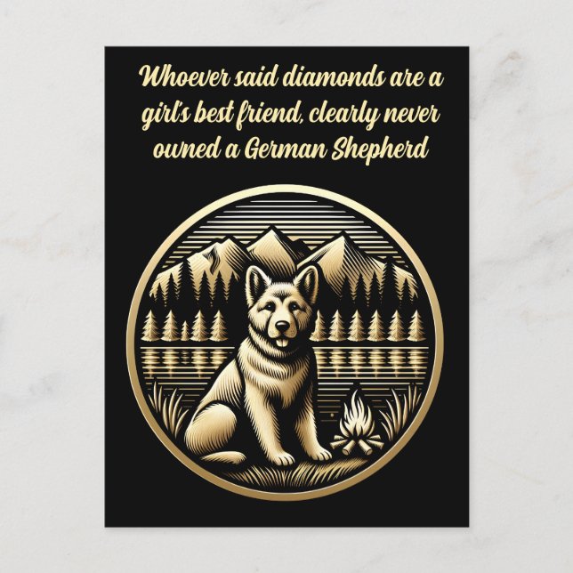 Cartão Postal Cachorro ouro por Campfire (Frente)