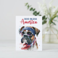 Cachorro Patriótico - Boxer, Deus Abençoe a Améric