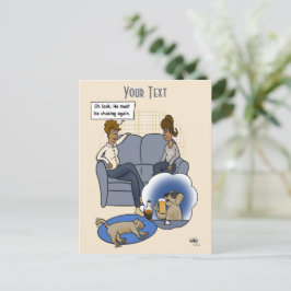 Cartão Postal Cachorro Perseguindo Sonho