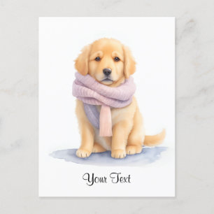 Cartão Postal Cachorro Personalizado de Retriever Dourado de Agu