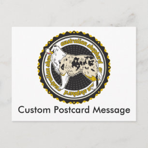 Cartão Postal Cachorro Personalizado Sobrevoado Australiano De P