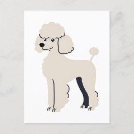 Cartão Postal Cachorro Poodle Fofo Pintado