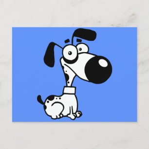 Cartão Postal Cachorro preto e branco
