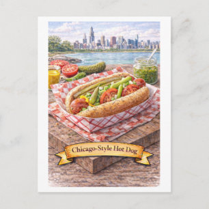 Cartão Postal Cachorro-quente à moda de Chicago (Série de Comida