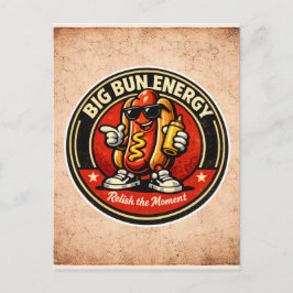 Cartão Postal Cachorro Quente - Big Bun Energy - Amantes de Comi