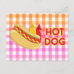 Cartão Postal Cachorro Quente com Condição em Gingham