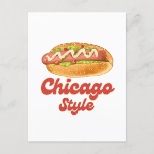 Cartão Postal Cachorro-quente estilo Chicago personalizado Prese
