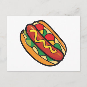 Cartão Postal cachorro quente no pão