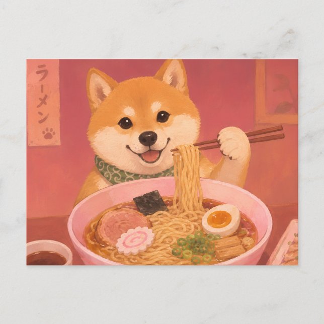 Cartão Postal Cachorro ramen (Frente)