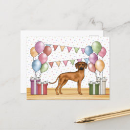 Cartão Postal Cachorro Rhodesian Ridgeback Pastel Colorido Anive