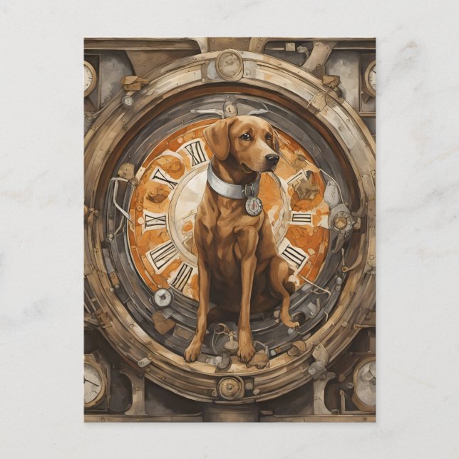 Cartão Postal Cachorro Steampunk (Frente)
