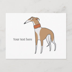 Cartão Postal Cachorro Whippet de Quadrinhos Personalizável