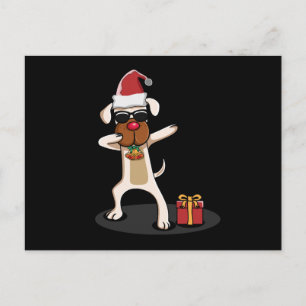 Cartão Postal Cachorros Cachorros Cachorros Santa Claus Feliz En