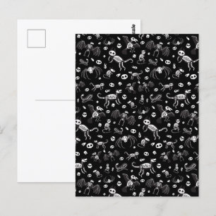 Cartão Postal Cachorros Cães Gatos Aranhas Cachorros Esqueletos