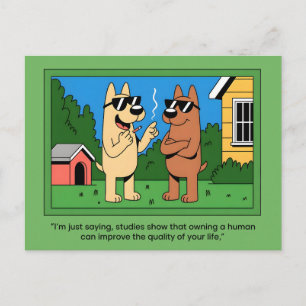 Cartão Postal Cachorros Engraçados Donos de Cartoon de Humanos F