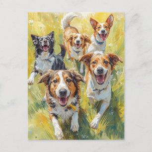 Cartão Postal Cachorros Felizes