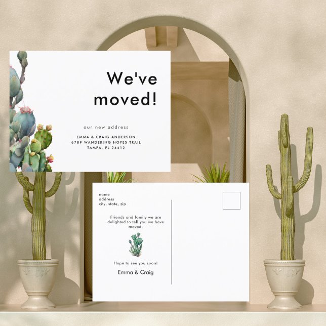 Cartão Postal Cacto Aquarela Nós Mudamos (Criador carregado)
