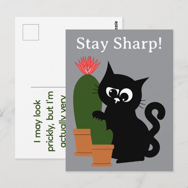 Cartão Postal Cacto Engraçado e Afiado Personalizado  (Frente/Verso)