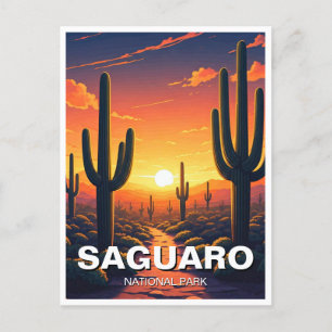 Cartão Postal Cactos no Parque Nacional de Saguaro Souvenir