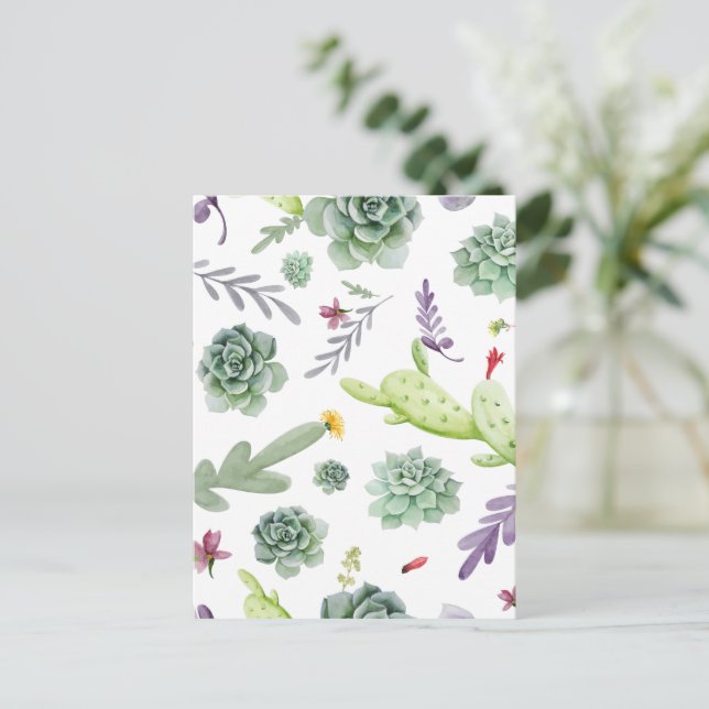 Cartão Postal Cactus Pattern (Em pé/Frente)