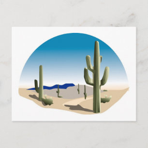 Cartão Postal Cactus Prairie Scene
