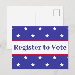 Cartão Postal Cadastre-se para Votar Vermelho Branco e Azul