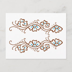 Cartão Postal Cadeia de Flores Henna