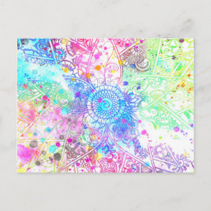 Cartão Postal Cadeias de água design com palheiro de flores bra