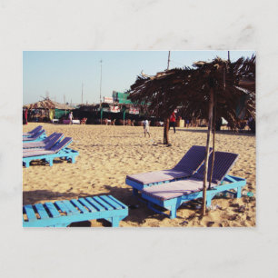 Cartão Postal Cadeias de praia em Candolim, em Goa, Índia