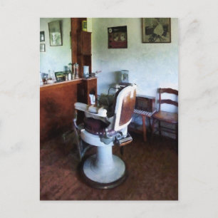 Cartão Postal Cadeira de Barber Antiga