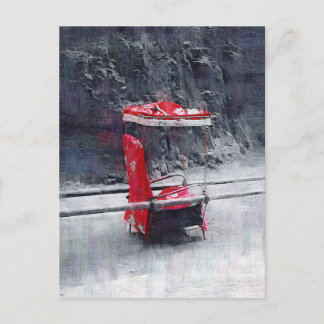 Cartão Postal Cadeira de Sedan Vermelho Chinês
