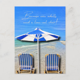 Cartão Postal Cadeira Sanibel Island Flórida Praia Fim de Semana