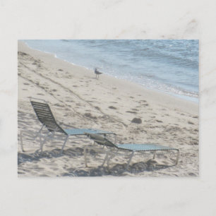 Cartão Postal Cadeiras de Praia na Costa Fotografia Costeira