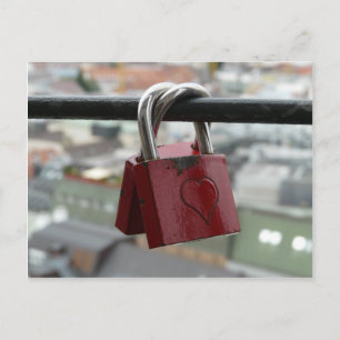 Cartão Postal Cadernos de coração de amor vermelho