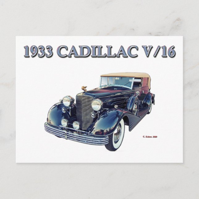 CARTÃO POSTAL CADILLAC 1933 V/16 (Frente)