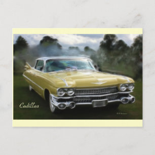 Cartão Postal Cadillac amarelo
